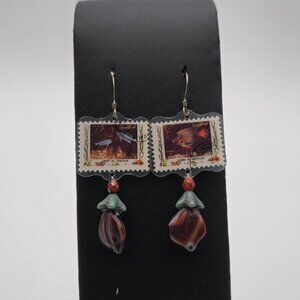 Sterling Silver Al- Quwain Stamp Handmade Earrings B447